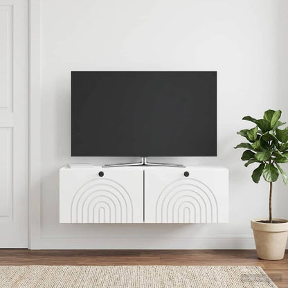 vidaXL Wall-Mounted TV Cabinet High Gloss White 98 x 41 x 30 cm