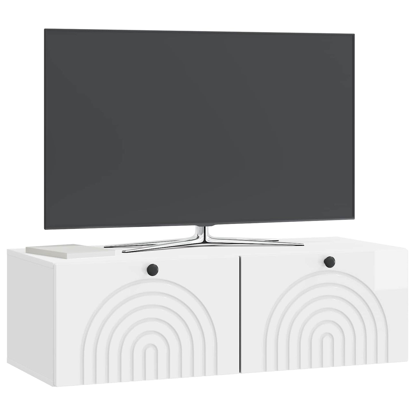 vidaXL Wall-Mounted TV Cabinet High Gloss White 98 x 41 x 30 cm