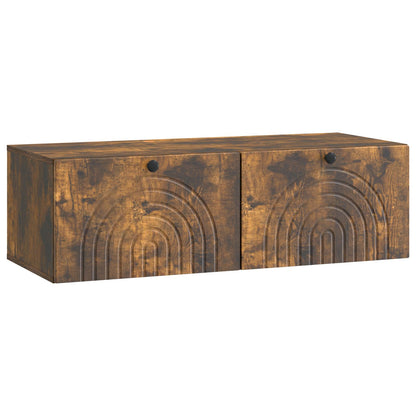 vidaXL Wall-Mounted TV Cabinet Wall-mounted Smoked Oak 99 x 41 x 30 cm