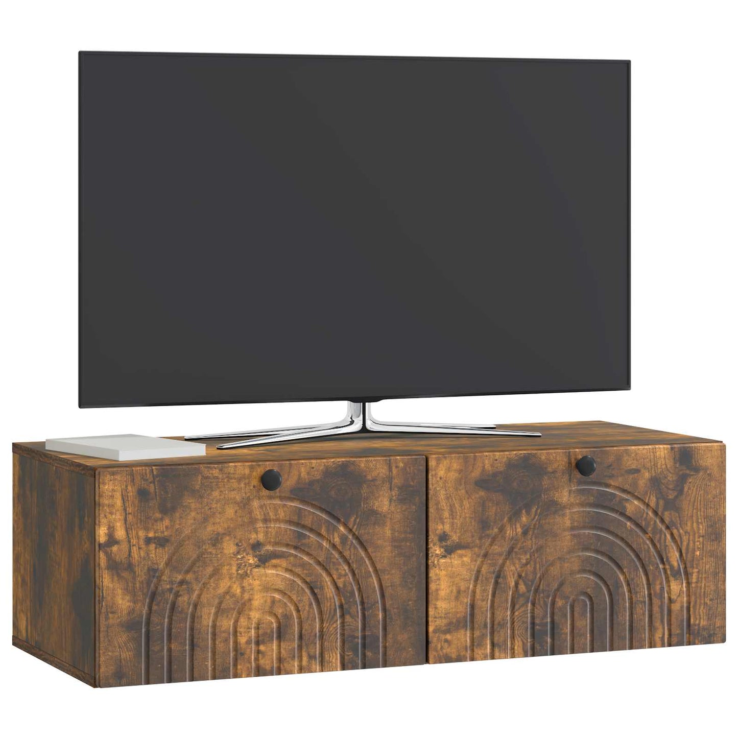 vidaXL Wall-Mounted TV Cabinet Wall-mounted Smoked Oak 99 x 41 x 30 cm