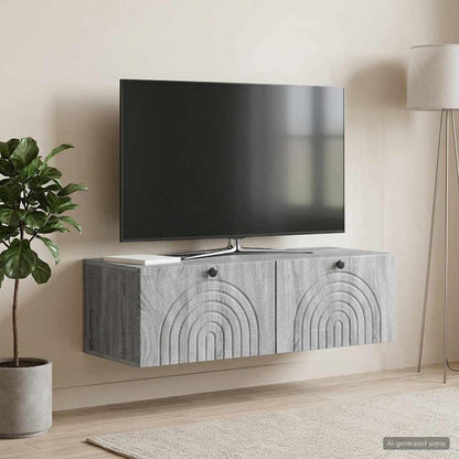 vidaXL Wall-Mounted TV Cabinet Grey Sonoma 99 x 41 x 30 cm