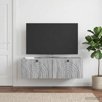 vidaXL Wall-Mounted TV Cabinet Grey Sonoma 99 x 41 x 30 cm