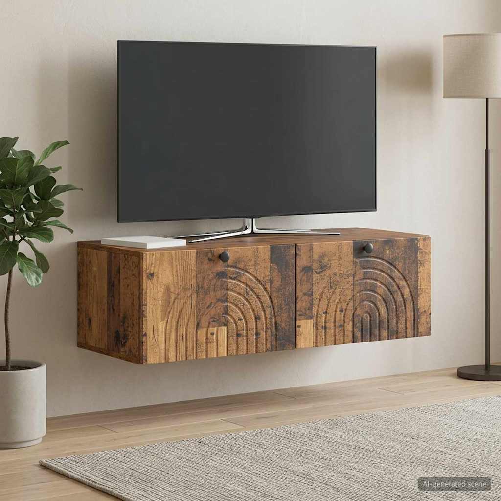vidaXL Wall-Mounted TV Cabinet Wall-mounted Old Wood 99 x 41 x 30 cm