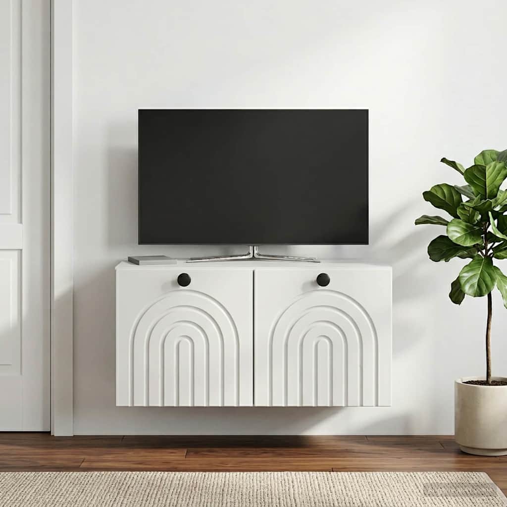 vidaXL Wall-Mounted TV Cabinet White 59.5 x 31 x 30 cm Engineered Wood