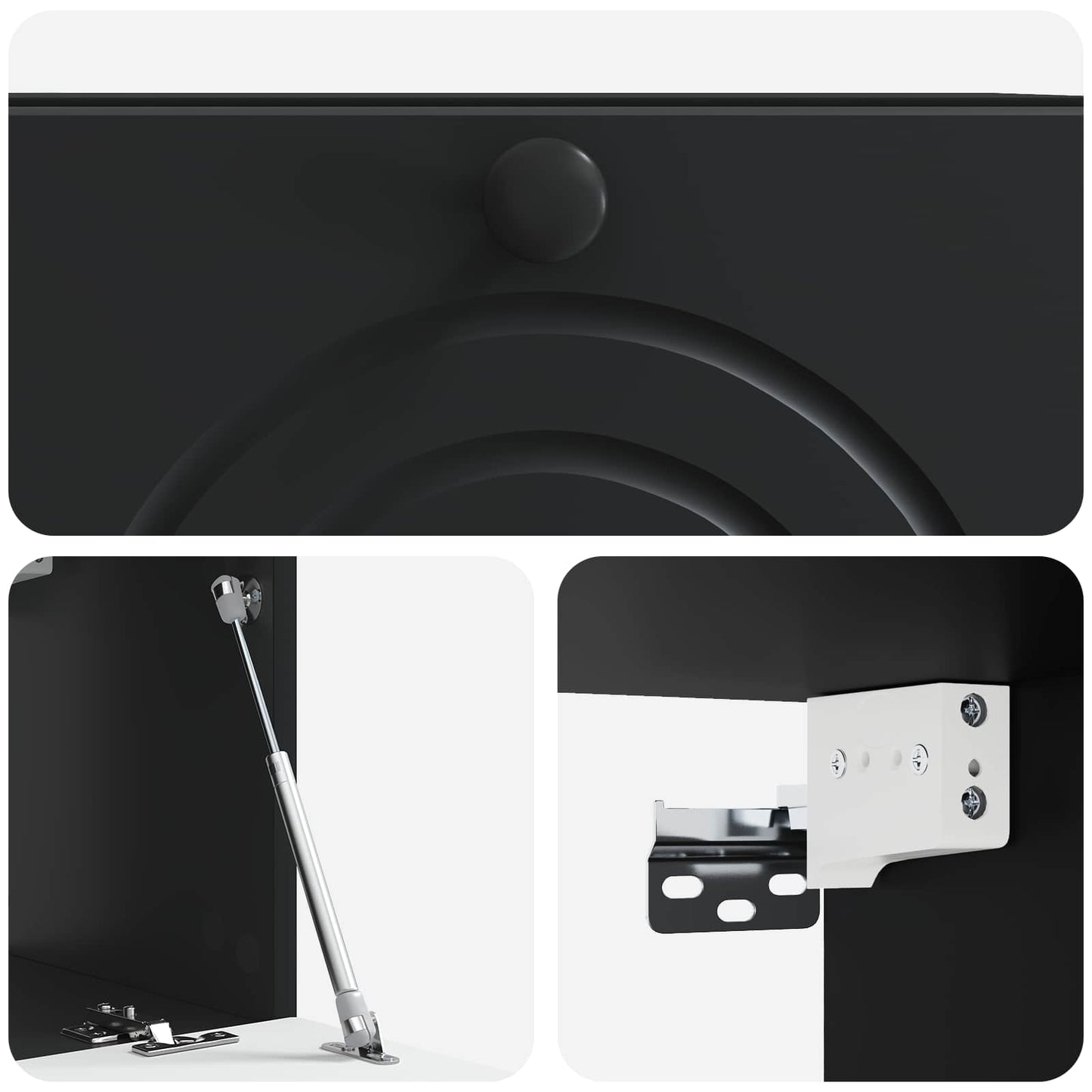 vidaXL Wall-Mounted TV Cabinet Black 59.5 x 31 x 30 cm Engineered Wood