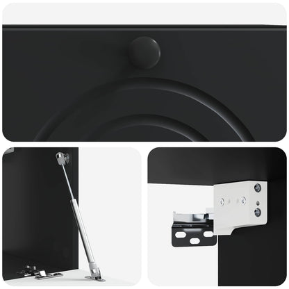 vidaXL Wall-Mounted TV Cabinet Black 59.5 x 31 x 30 cm Engineered Wood