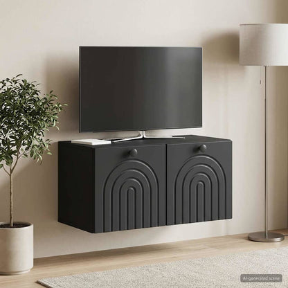 vidaXL Wall-Mounted TV Cabinet Black 59.5 x 31 x 30 cm Engineered Wood