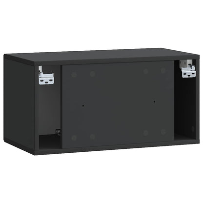 vidaXL Wall-Mounted TV Cabinet Black 59.5 x 31 x 30 cm Engineered Wood