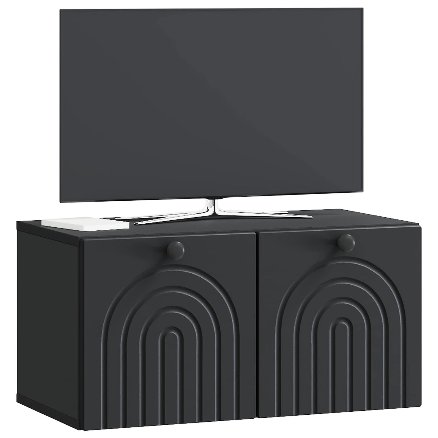 vidaXL Wall-Mounted TV Cabinet Black 59.5 x 31 x 30 cm Engineered Wood
