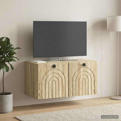 vidaXL Wall-Mounted TV Cabinet Sonoma Oak 59.5 x 31 x 30 cm