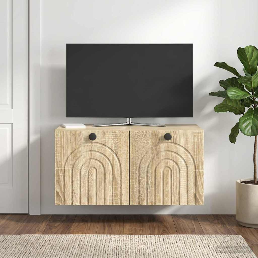 vidaXL Wall-Mounted TV Cabinet Sonoma Oak 59.5 x 31 x 30 cm