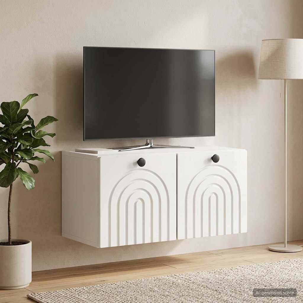 vidaXL Wall-Mounted TV Cabinet High Gloss White 59.5 x 31 x 30 cm