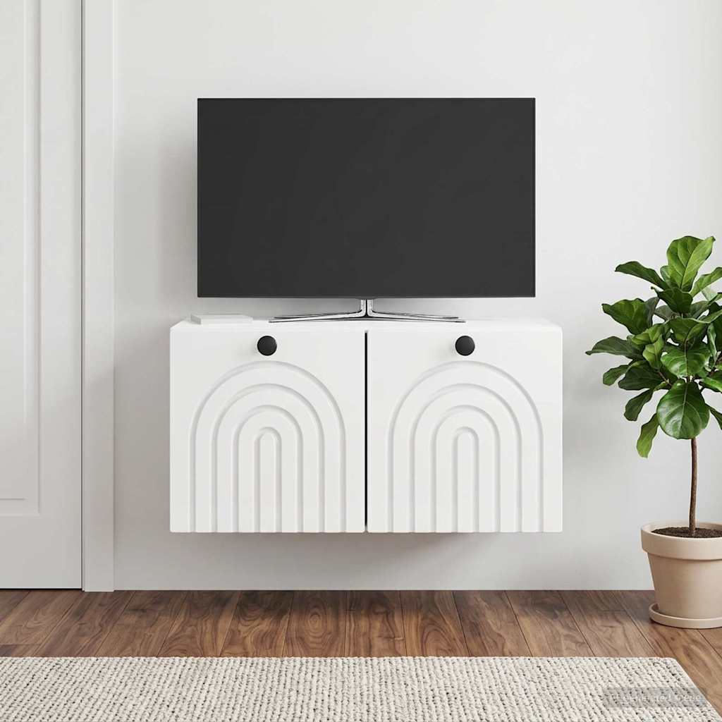 vidaXL Wall-Mounted TV Cabinet High Gloss White 59.5 x 31 x 30 cm