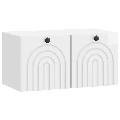 vidaXL Wall-Mounted TV Cabinet High Gloss White 59.5 x 31 x 30 cm