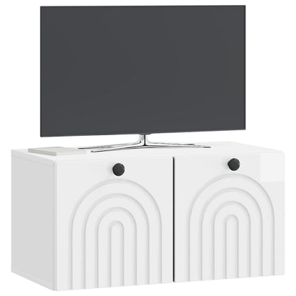 vidaXL Wall-Mounted TV Cabinet High Gloss White 59.5 x 31 x 30 cm