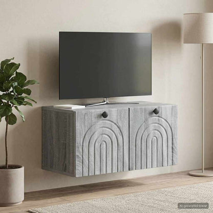 vidaXL Wall-Mounted TV Cabinet Grey Sonoma 59.5 x 31 x 30 cm
