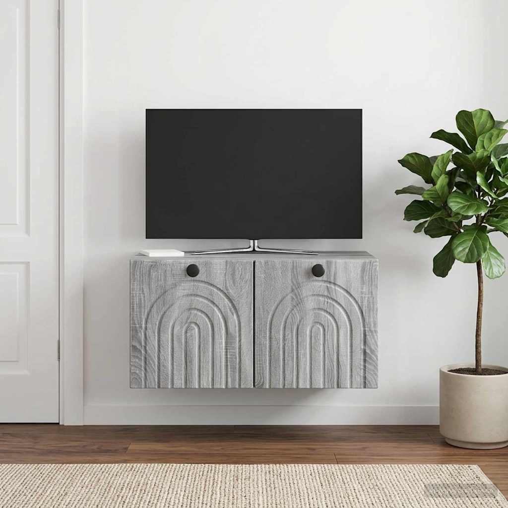 vidaXL Wall-Mounted TV Cabinet Grey Sonoma 59.5 x 31 x 30 cm