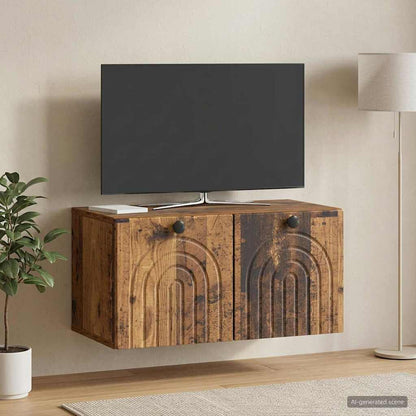 vidaXL Wall-Mounted TV Cabinet Wall-mounted Old Wood 59.5 x 31 x 30 cm