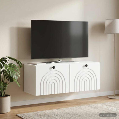 vidaXL Wall-Mounted TV Cabinet White 78.5 x 31 x 30 cm Engineered Wood