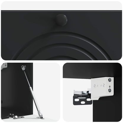 vidaXL Wall-Mounted TV Cabinet Black 78.5 x 31 x 30 cm Engineered Wood