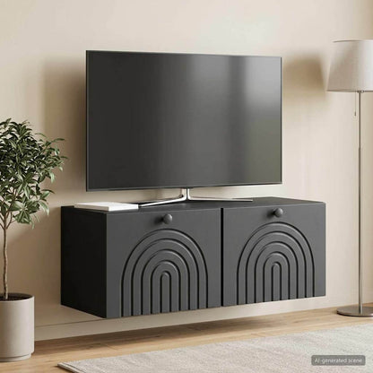 vidaXL Wall-Mounted TV Cabinet Black 78.5 x 31 x 30 cm Engineered Wood