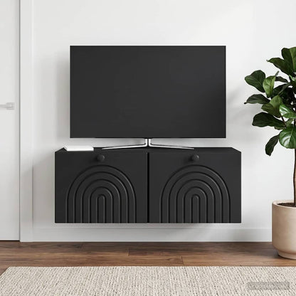 vidaXL Wall-Mounted TV Cabinet Black 78.5 x 31 x 30 cm Engineered Wood