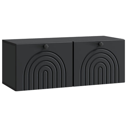 vidaXL Wall-Mounted TV Cabinet Black 78.5 x 31 x 30 cm Engineered Wood