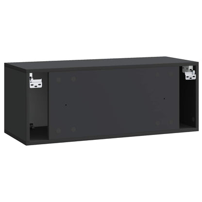 vidaXL Wall-Mounted TV Cabinet Black 78.5 x 31 x 30 cm Engineered Wood