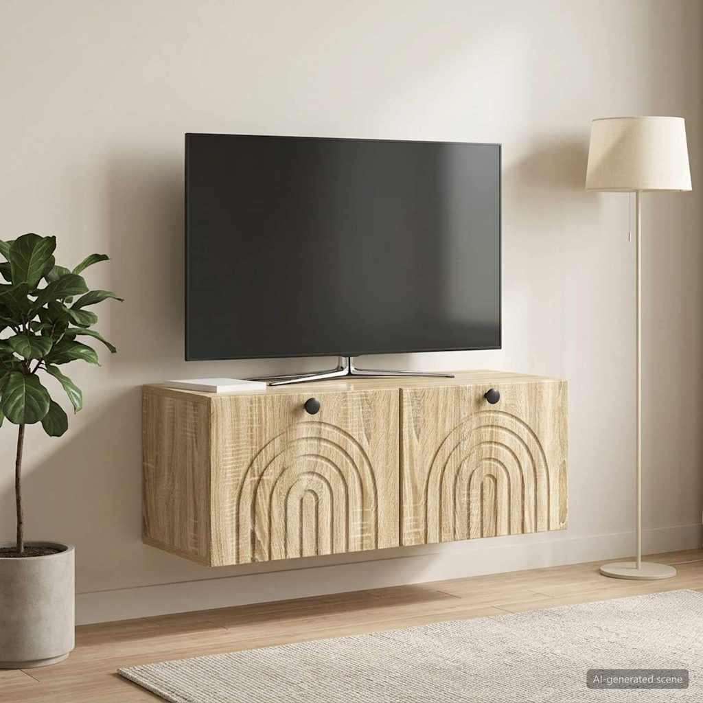 vidaXL Wall-Mounted TV Cabinet Sonoma Oak 78.5 x 31 x 30 cm