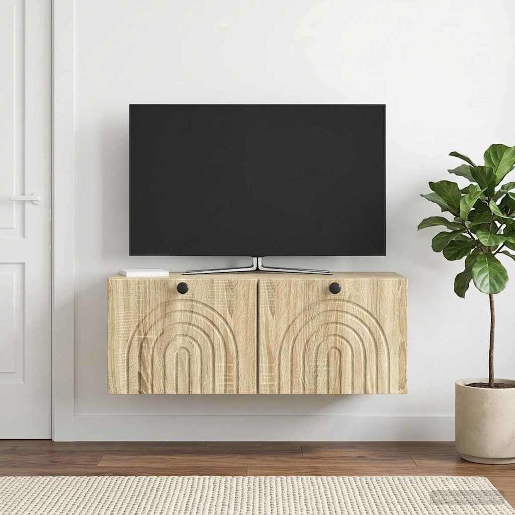 vidaXL Wall-Mounted TV Cabinet Sonoma Oak 78.5 x 31 x 30 cm