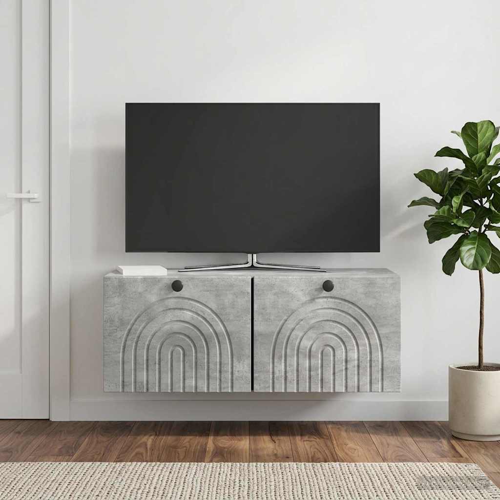 vidaXL Wall-Mounted TV Cabinet Concrete Grey 78.5 x 31 x 30 cm