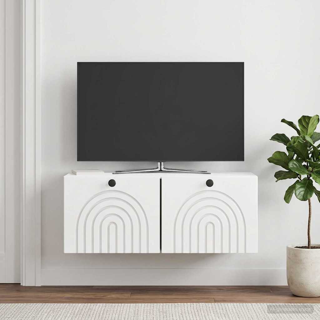vidaXL Wall-Mounted TV Cabinet High Gloss White 78.5 x 31 x 30 cm