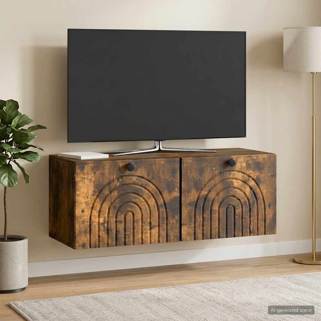 vidaXL Wall-Mounted TV Cabinet Smoked Oak 78.5 x 31 x 30 cm
