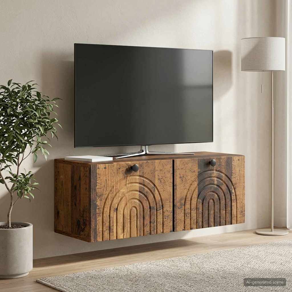 vidaXL Wall-Mounted TV Cabinet Wall-mounted Old Wood 78.5 x 31 x 30 cm