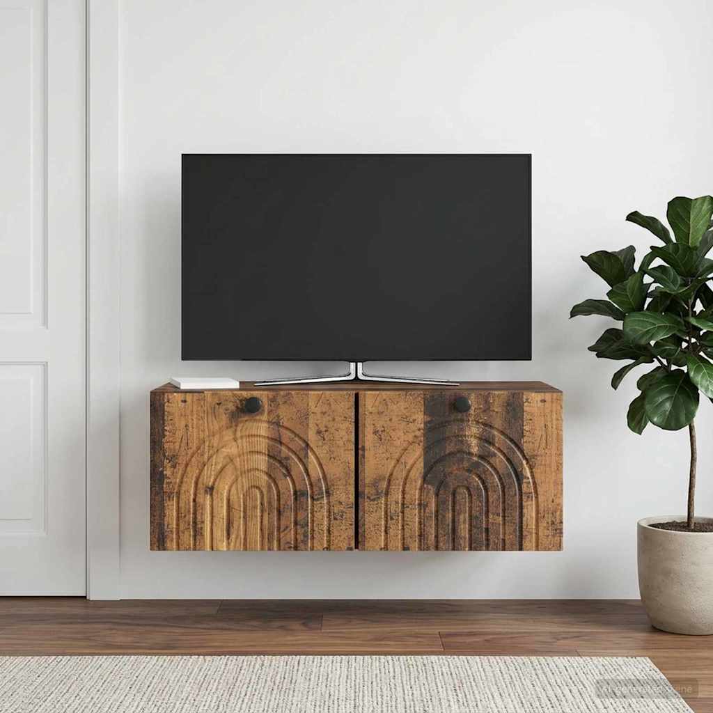 vidaXL Wall-Mounted TV Cabinet Wall-mounted Old Wood 78.5 x 31 x 30 cm