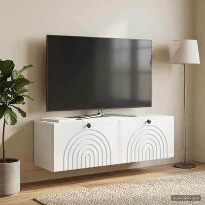 vidaXL Wall-Mounted TV Cabinet White 98 x 31 x 30 cm Engineered Wood