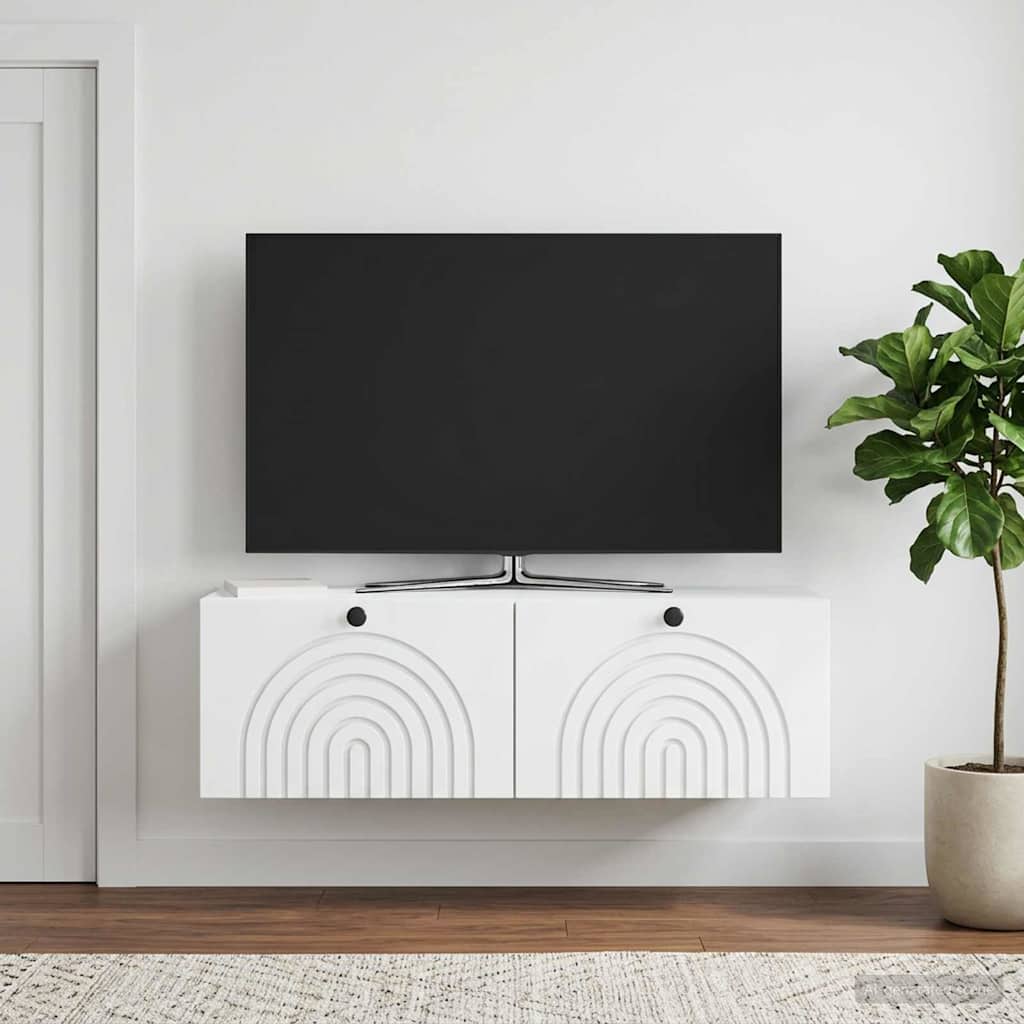 vidaXL Wall-Mounted TV Cabinet White 98 x 31 x 30 cm Engineered Wood