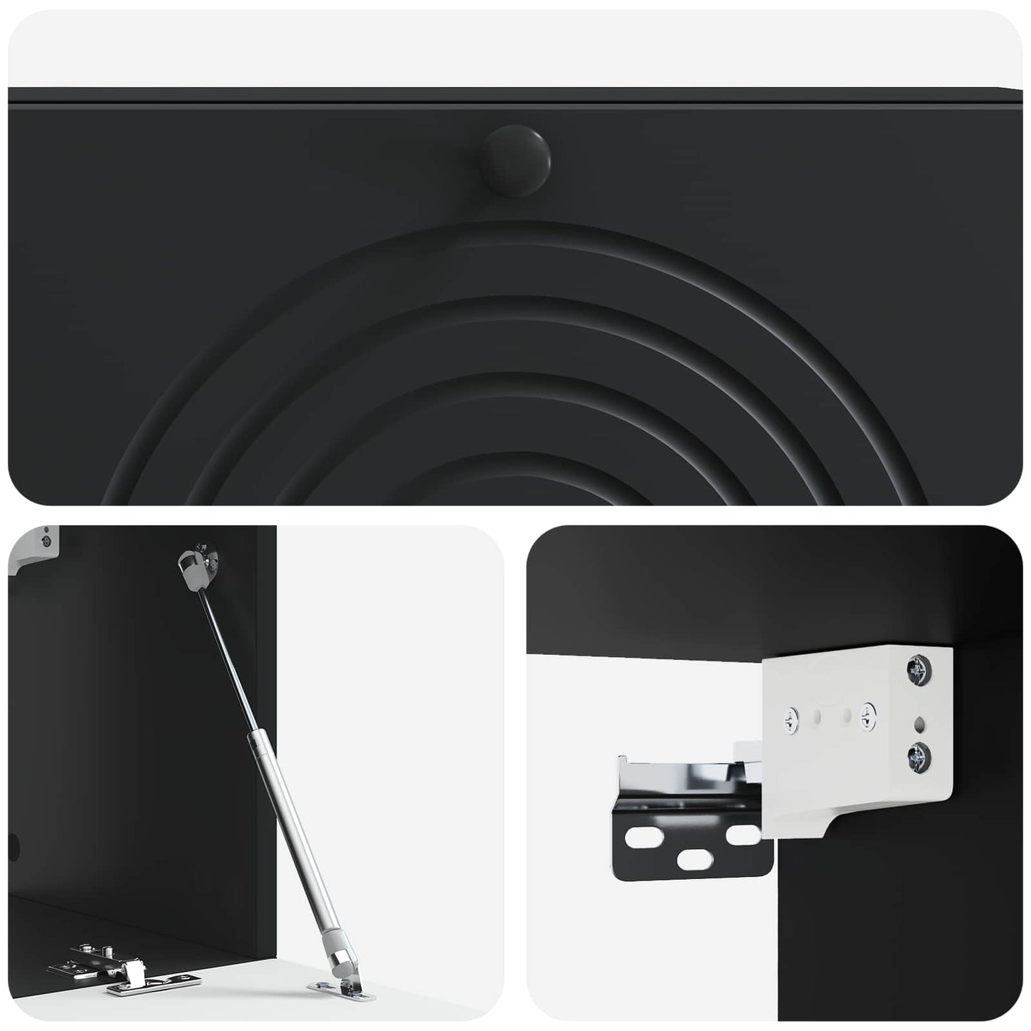 vidaXL Wall-Mounted TV Cabinet Black 98 x 31 x 30 cm Engineered Wood