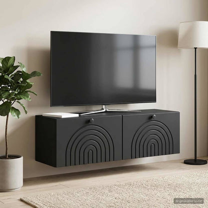 vidaXL Wall-Mounted TV Cabinet Black 98 x 31 x 30 cm Engineered Wood