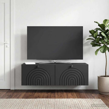 vidaXL Wall-Mounted TV Cabinet Black 98 x 31 x 30 cm Engineered Wood