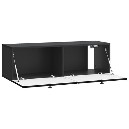vidaXL Wall-Mounted TV Cabinet Black 98 x 31 x 30 cm Engineered Wood