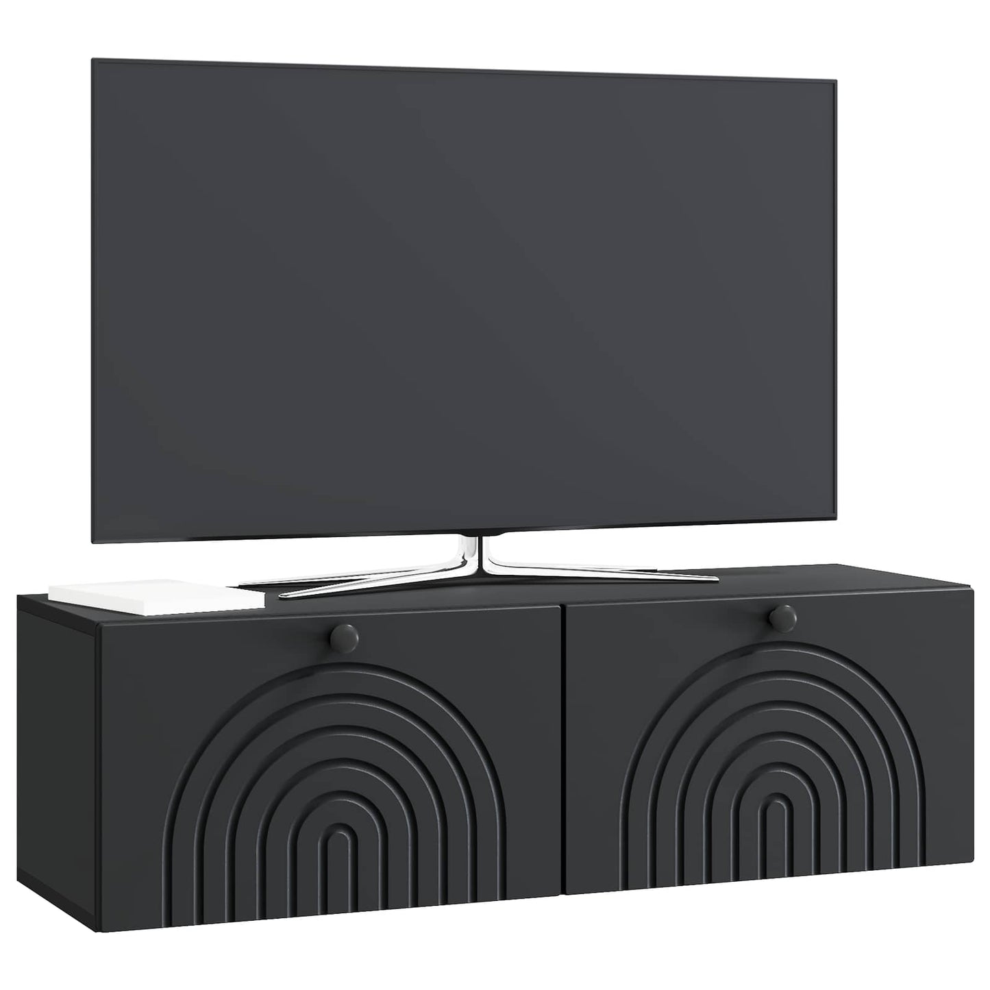 vidaXL Wall-Mounted TV Cabinet Black 98 x 31 x 30 cm Engineered Wood