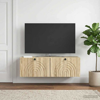 vidaXL Wall-Mounted TV Cabinet Wall-mounted Sonoma Oak 98 x 31 x 30 cm