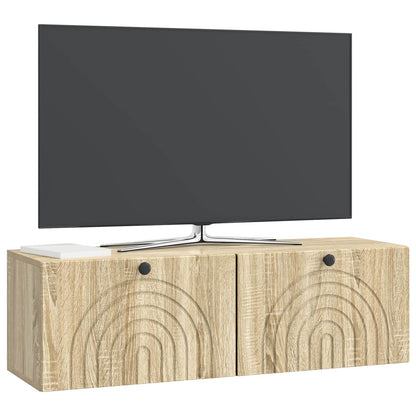 vidaXL Wall-Mounted TV Cabinet Wall-mounted Sonoma Oak 98 x 31 x 30 cm