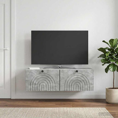 vidaXL Wall-Mounted TV Cabinet Concrete Grey 98 x 31 x 30 cm