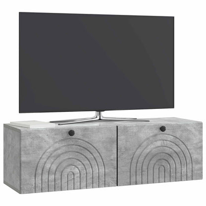 vidaXL Wall-Mounted TV Cabinet Concrete Grey 98 x 31 x 30 cm