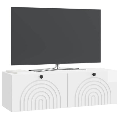 vidaXL Wall-Mounted TV Cabinet High Gloss White 98 x 31 x 30 cm