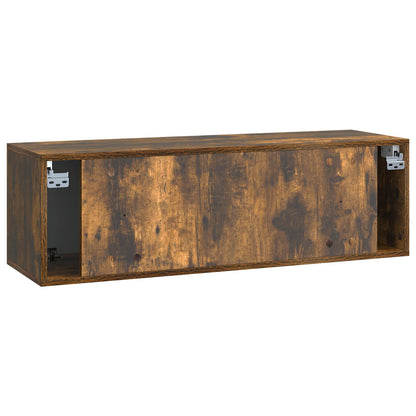 vidaXL Wall-Mounted TV Cabinet Wall-mounted Smoked Oak 98 x 31 x 30 cm
