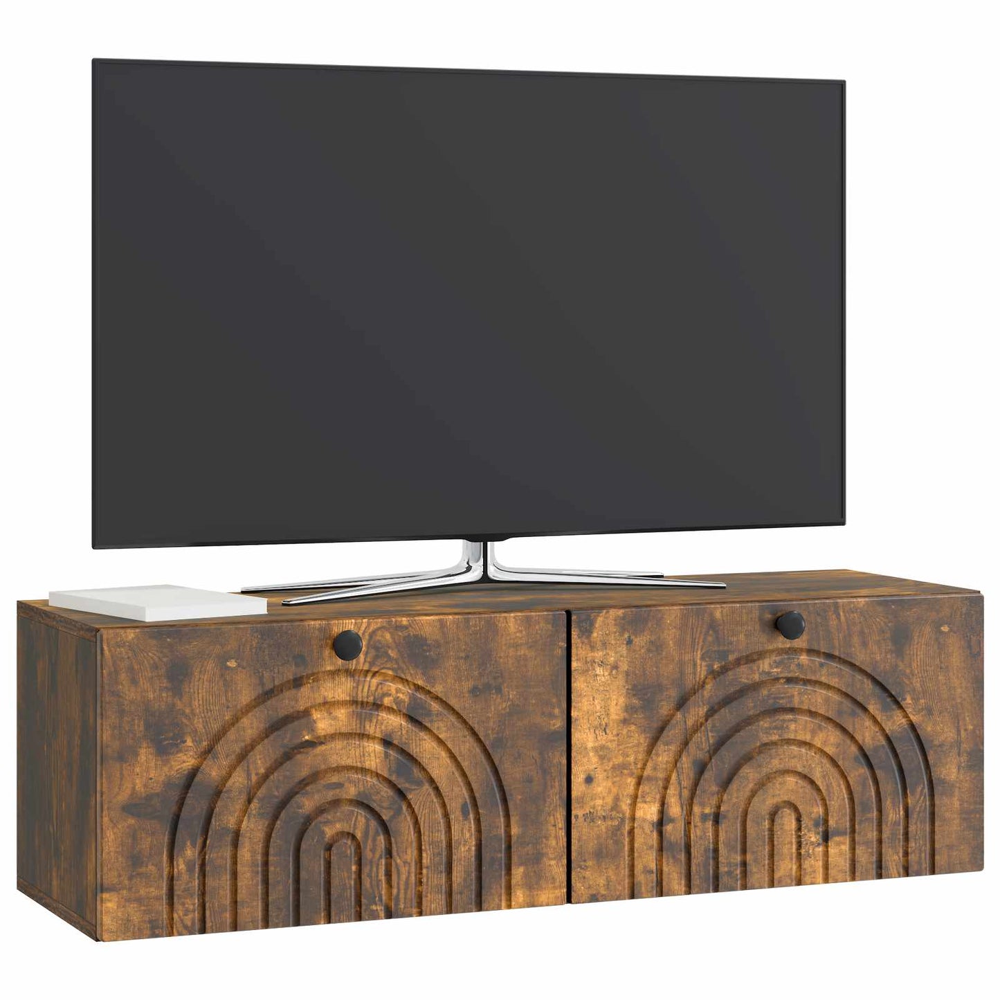 vidaXL Wall-Mounted TV Cabinet Wall-mounted Smoked Oak 98 x 31 x 30 cm