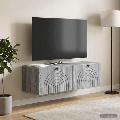 vidaXL Wall-Mounted TV Cabinet Grey Sonoma 98 x 31 x 30 cm